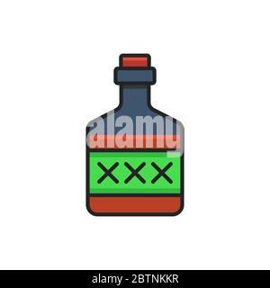 Poison bottle vector icon symbol isolated on white background Stock Vector