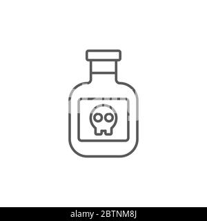 Poison bottle vector icon symbol isolated on white background Stock Vector