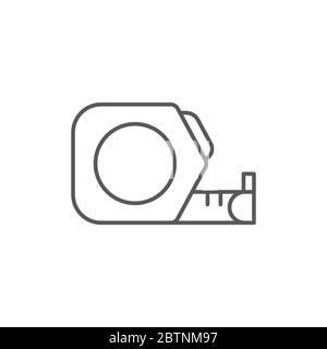 Roulette, tape measure vector icon symbol tools isolated on white background Stock Vector