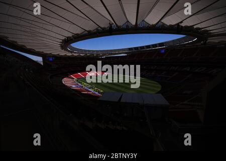 MADRID, SPAIN - MAY 31, 2019: GEneral view of the venue pictured one day before the 2018/19 UEFA Champions League Final between Tottenham Hotspur (England) and Liverpool FC (England) at Wanda Metropolitano. Stock Photo