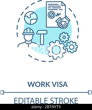 Work visa application concept icon Stock Vector