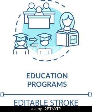 Higher education programs concept icon Stock Vector