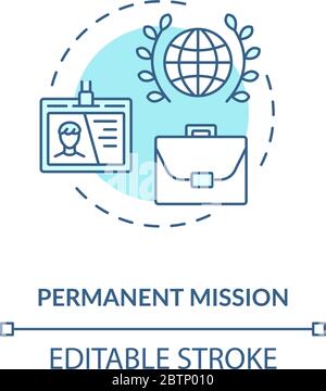 Permanent mission concept icon Stock Vector