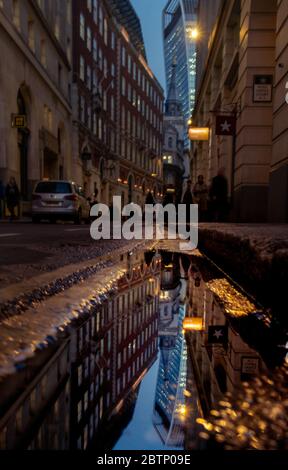 reflection shots of London buildings. Stock Photo