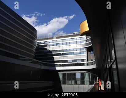 Beijing, China. 27th May, 2020. Photo taken on May 27, 2020 shows the interior look of 'Ice Jar' comprehensive training center in Beijing, capital of China. Construction of the 'Ice Jar' comprehensive training center was completed on Wednesday, becoming the first newly-built venue in the Beijing competition zone for the 2022 Winter Olympic Games this year, as confirmed by Beijing Major Projects Construction Office. Credit: Zhang Chenlin/Xinhua/Alamy Live News Stock Photo