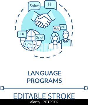 Language programs concept icon Stock Vector