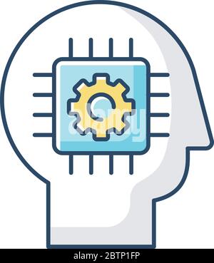 Cybernetics RGB color icon Stock Vector