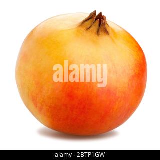 yellow seedless pomegranate path isolated on white Stock Photo