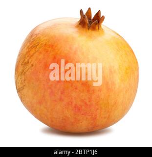 yellow seedless pomegranate path isolated on white Stock Photo