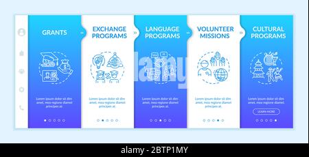 International exchange onboarding vector template Stock Vector