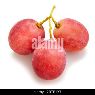 pink grapes path isolated on white Stock Photo