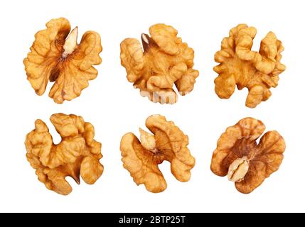 walnuts path isolated on white Stock Photo
