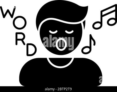 Song game black glyph icon Stock Vector