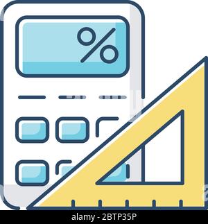 Mathematics RGB color icon Stock Vector