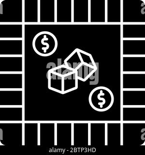 Property trading game black glyph icon Stock Vector