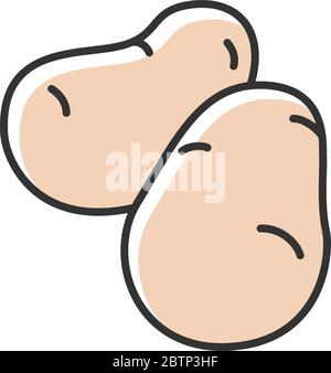 Potato beige RGB color icon Stock Vector