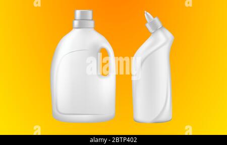 mock up illustration of home cleaning pack on abstract background Stock Vector
