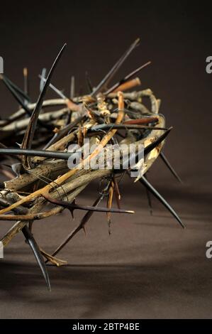 Crown of thorns over a dark background Stock Photo