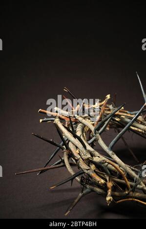 Crown of thorns over a dark background Stock Photo