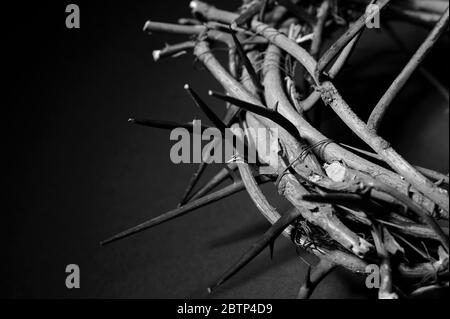 Crown of thorns over a dark background Stock Photo