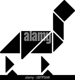 Tangram black glyph icon Stock Vector
