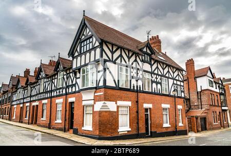 Traditional Tudor English style houses in Chester, England Stock Photo
