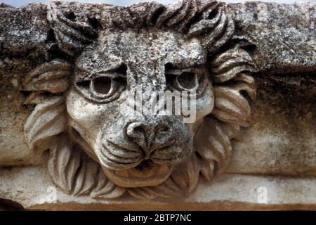 Carving in the ancient Roman city of Glanum near Saint-Rémy-de-Provence, France Stock Photo
