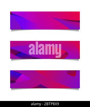 Set of horizontal abstract colorful banners. Stock Vector