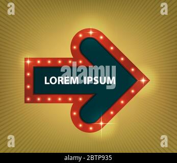 Stock vector illustration. Retro arrow signboard Stock Vector