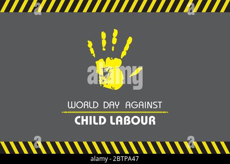 Vector Illustration of World Day Against Child Labour which is held on 12 June Stock Vector