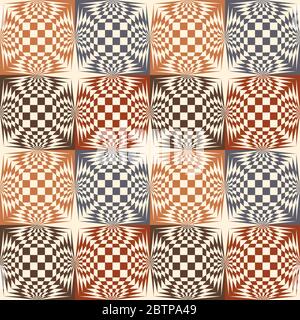 Vintage chess pattern Escher Stock Vector