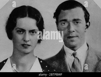 Royal sweethearts . The first photograph of Prince Gustav Adolf of Sweden with his fiancee Princess Sibylle of Saxe Coburg Gotha , whose marriage will take place in the Autumn . 23 July 1932 Stock Photo