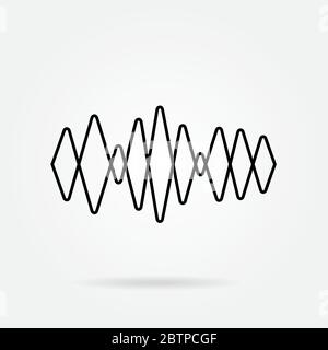 Sound waves icon. Equalizer symbol. Flat design. Stock - Vector illustration. Stock Vector