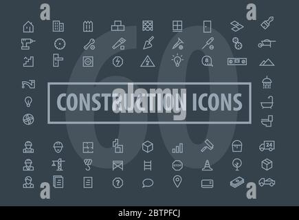 Collection building icons. Vector illustration Stock Vector