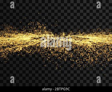 Electricity lighting effects. Array with dynamic particles. 3d futuristic technology style. Abstract Background. Vector illustration. Stock Vector