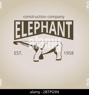 Elephant emblem for logo. Stock Vector