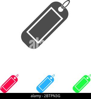 Tag icon flat. Color pictogram on white background. Vector illustration symbol and bonus icons Stock Vector