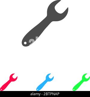 Wrench icon flat. Color pictogram on white background. Vector illustration symbol and bonus icons Stock Vector