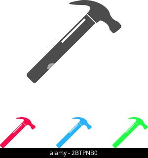 Claw hammer icon flat. Color pictogram on white background. Vector illustration symbol and bonus icons Stock Vector