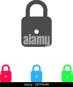 Lock icon flat. Color pictogram on white background. Vector illustration symbol and bonus icons Stock Vector