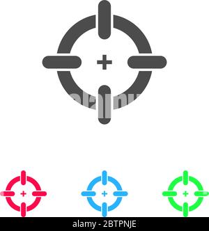 Target icon flat. Color pictogram on white background. Vector illustration symbol and bonus icons Stock Vector