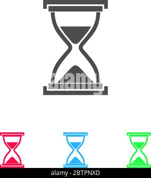 Hourglass icon flat. Color pictogram on white background. Vector illustration symbol and bonus icons Stock Vector
