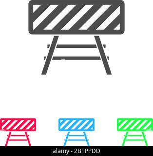 Road barrier icon flat. Color pictogram on white background. Vector illustration symbol and bonus icons Stock Vector