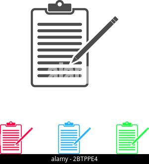 Checklist icon flat. Color pictogram on white background. Vector illustration symbol and bonus icons Stock Vector