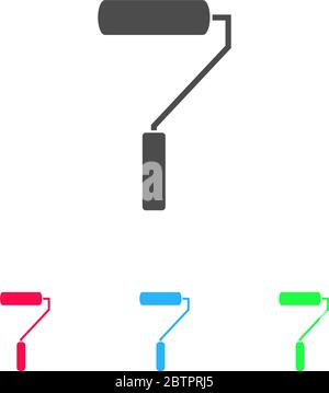 Paint roller icon flat. Color pictogram on white background. Vector illustration symbol and bonus icons Stock Vector