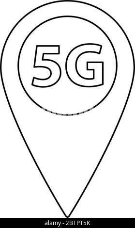5G internet map pointer icon vector Stock Vector