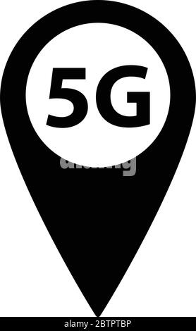 5G internet map pointer icon vector Stock Vector