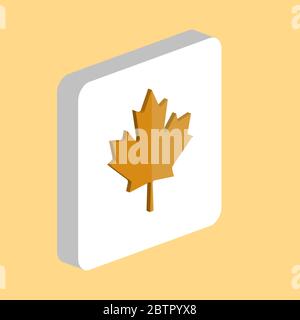 Canadian Maple Leaf Simple vector icon. Illustration symbol design template for web mobile UI element. Perfect color isometric pictogram on 3d white s Stock Vector