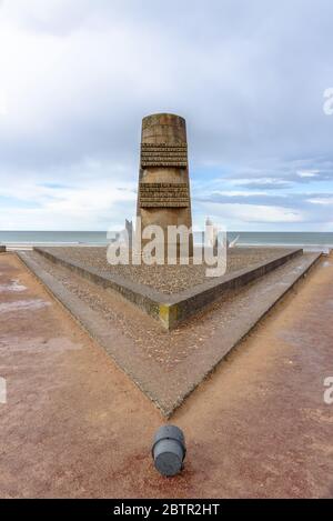 A memorial for the Allied Forces at Omaha Beach in France Stock Photo