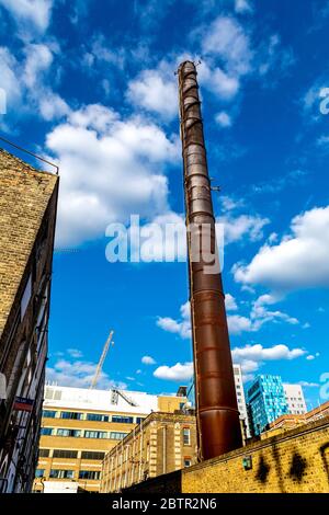 Incinerator chimney at the Royal London Hospital in Whitechapel, Tower Hamlets, London Stock Photo